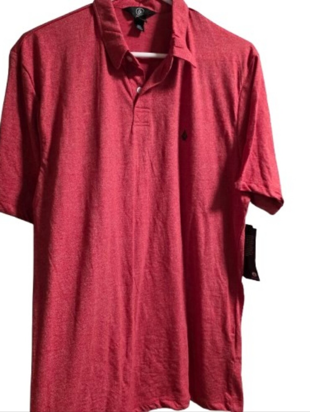 Volcom Men’s Polo Shirt - Heathered Red